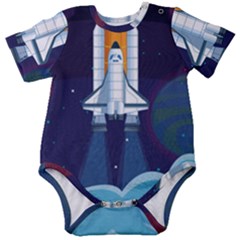 Spaceship-milkyway-galaxy Baby Short Sleeve Bodysuit by Salman4z