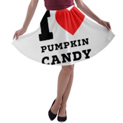 I Love Pumpkin Candy A-line Skater Skirt by ilovewhateva