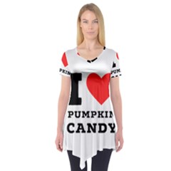 I Love Pumpkin Candy Short Sleeve Tunic  by ilovewhateva