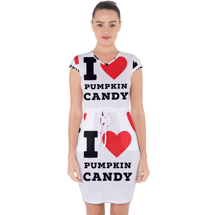 I love pumpkin candy Capsleeve Drawstring Dress 