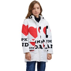 I Love Pumpkin Candy Kids  Hooded Longline Puffer Jacket by ilovewhateva