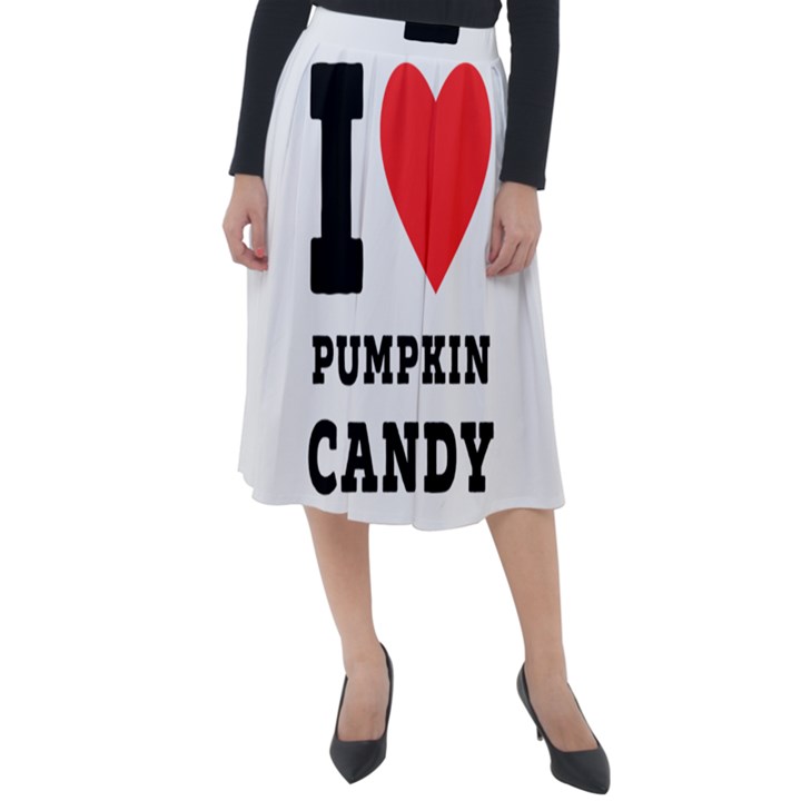 I love pumpkin candy Classic Velour Midi Skirt 