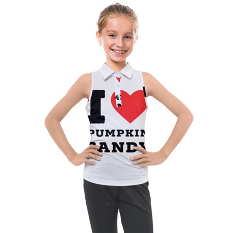 I Love Pumpkin Candy Kids  Sleeveless Polo Tee by ilovewhateva