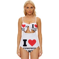 I Love Pumpkin Candy Knot Front One-piece Swimsuit by ilovewhateva