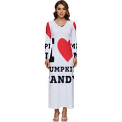 I Love Pumpkin Candy Long Sleeve Longline Maxi Dress by ilovewhateva