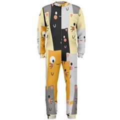 Seamless-pattern-cute-cat-cartoons Onepiece Jumpsuit (men) by Salman4z