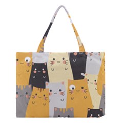 Seamless-pattern-cute-cat-cartoons Medium Tote Bag by Salman4z