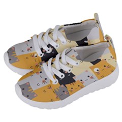 Seamless-pattern-cute-cat-cartoons Kids  Lightweight Sports Shoes by Salman4z