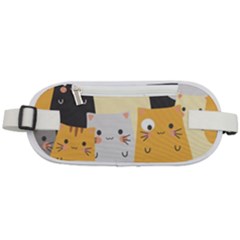 Seamless-pattern-cute-cat-cartoons Rounded Waist Pouch by Salman4z