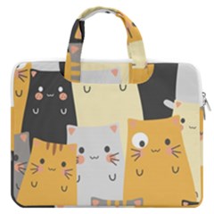 Seamless-pattern-cute-cat-cartoons Macbook Pro 13  Double Pocket Laptop Bag by Salman4z