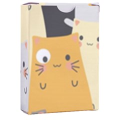 Seamless-pattern-cute-cat-cartoons Playing Cards Single Design (rectangle) With Custom Box by Salman4z