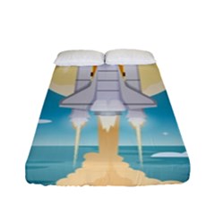 Space-exploration-illustration Fitted Sheet (full/ Double Size) by Salman4z