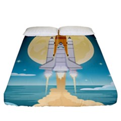 Space-exploration-illustration Fitted Sheet (california King Size) by Salman4z