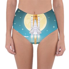 Space-exploration-illustration Reversible High-waist Bikini Bottoms by Salman4z