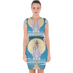 Space-exploration-illustration Capsleeve Drawstring Dress  by Salman4z