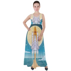 Space-exploration-illustration Empire Waist Velour Maxi Dress by Salman4z