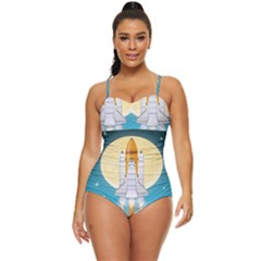 Space-exploration-illustration Retro Full Coverage Swimsuit by Salman4z