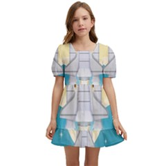 Space-exploration-illustration Kids  Short Sleeve Dolly Dress by Salman4z