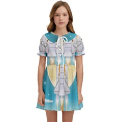 Space-exploration-illustration Kids  Sweet Collar Dress by Salman4z