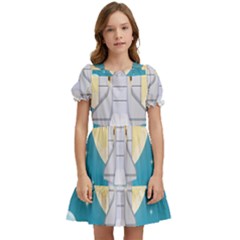 Space-exploration-illustration Kids  Puff Sleeved Dress by Salman4z