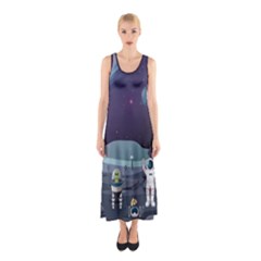 Alien-astronaut-scene Sleeveless Maxi Dress by Salman4z