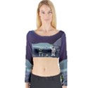 Alien-astronaut-scene Long Sleeve Crop Top View1