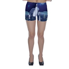 Alien-astronaut-scene Skinny Shorts by Salman4z