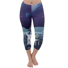 Alien-astronaut-scene Capri Winter Leggings  by Salman4z