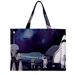 Alien-astronaut-scene Zipper Mini Tote Bag by Salman4z