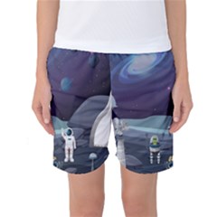 Alien-astronaut-scene Women s Basketball Shorts by Salman4z