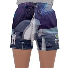 Alien-astronaut-scene Sleepwear Shorts by Salman4z