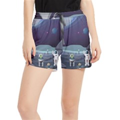 Alien-astronaut-scene Women s Runner Shorts by Salman4z