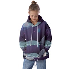 Alien-astronaut-scene Kids  Oversized Hoodie by Salman4z