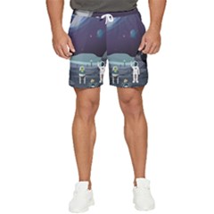 Alien-astronaut-scene Men s Runner Shorts by Salman4z