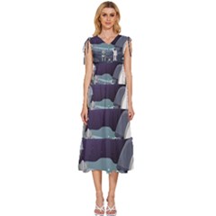 Alien-astronaut-scene V-neck Drawstring Shoulder Sleeveless Maxi Dress by Salman4z