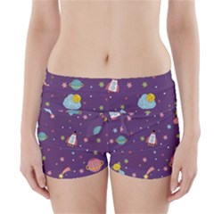 Space-travels-seamless-pattern-vector-cartoon Boyleg Bikini Wrap Bottoms by Salman4z