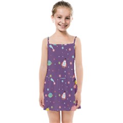 Space-travels-seamless-pattern-vector-cartoon Kids  Summer Sun Dress by Salman4z