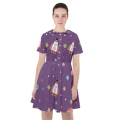 Space-travels-seamless-pattern-vector-cartoon Sailor Dress by Salman4z