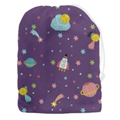 Space-travels-seamless-pattern-vector-cartoon Drawstring Pouch (3xl) by Salman4z