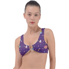 Space-travels-seamless-pattern-vector-cartoon Ring Detail Bikini Top by Salman4z