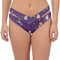 Space-travels-seamless-pattern-vector-cartoon Double Strap Halter Bikini Bottoms by Salman4z