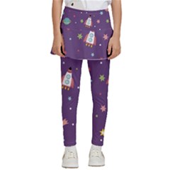 Space-travels-seamless-pattern-vector-cartoon Kids  Skirted Pants by Salman4z