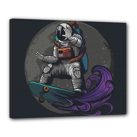 Illustration-astronaut-cosmonaut-paying-skateboard-sport-space-with-astronaut-suit Canvas 20  X 16  (stretched) by Salman4z