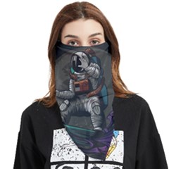 Illustration-astronaut-cosmonaut-paying-skateboard-sport-space-with-astronaut-suit Face Covering Bandana (triangle) by Salman4z