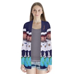 Boy-spaceman-space-rocket-ufo-planets-stars Drape Collar Cardigan by Salman4z