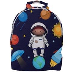 Boy-spaceman-space-rocket-ufo-planets-stars Mini Full Print Backpack