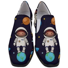 Boy-spaceman-space-rocket-ufo-planets-stars Women Slip On Heel Loafers by Salman4z