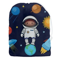 Boy-spaceman-space-rocket-ufo-planets-stars Drawstring Pouch (3xl) by Salman4z