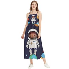 Boy-spaceman-space-rocket-ufo-planets-stars Boho Sleeveless Summer Dress by Salman4z