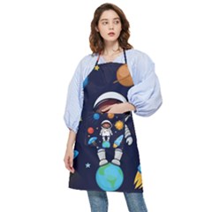 Boy-spaceman-space-rocket-ufo-planets-stars Pocket Apron by Salman4z